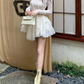 Graceful Long Sleeve A-Line Mini Dress White Lace Short Dress C9689
