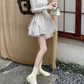 Graceful Long Sleeve A-Line Mini Dress White Lace Short Dress C9689