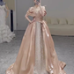 Simple Ball Gown Off The Shoulder Satin Long Prom Dresses C96