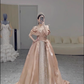 Simple Ball Gown Off The Shoulder Satin Long Prom Dresses C96