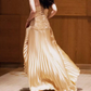 Alluring Strapless Gold Prom Dress Pleated A-Line Evening Dress C9710