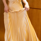 Alluring Strapless Gold Prom Dress Pleated A-Line Evening Dress C9710