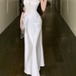 Robe de bal de princesse bustier à volants en satin long, robe de soirée C8117
