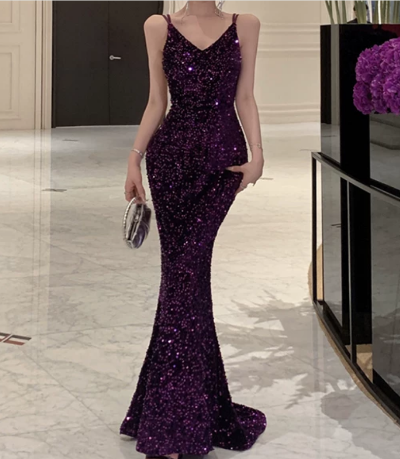 Robe de bal de princesse bustier à volants en satin long, robe de soirée C8117