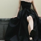Robe de bal de princesse bustier à volants en satin long, robe de soirée C8117