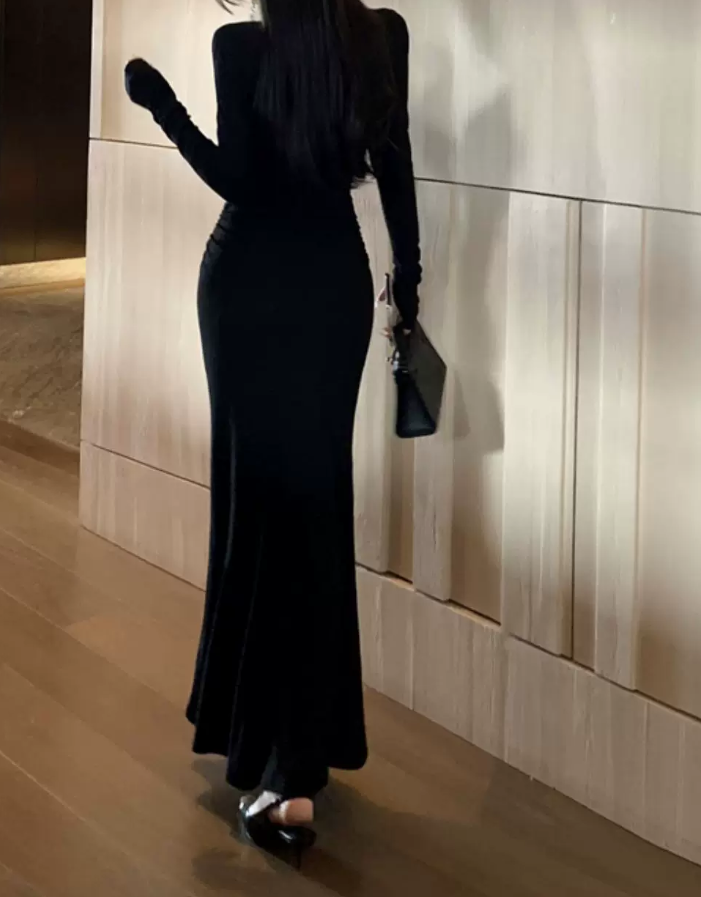 Nouvelle robe longue d'été élégante de style français pour femme C7992