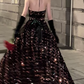 Gorgeous Strapless Prom Dress Black Sequins A-Line Evening Dress C9730