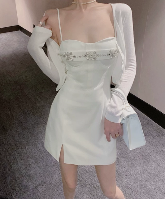 Robe courte d'été pour femme, style français, collection 2026, référence C8003