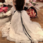 Robe de bal de princesse bustier à volants en satin long, robe de soirée C8117