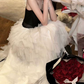 Robe de bal de princesse bustier à volants en satin long, robe de soirée C8117