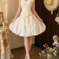 Mini robe de soirée en satin, sans bretelles, sans manches, ligne a, simple, C899