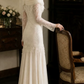 Superbe robe de mariée sirène bustier en satin et tulle, longue et en dentelle, C4563