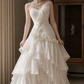 Superbe robe de mariée sirène bustier en satin et tulle, longue et en dentelle, C4563