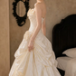 Romantic Sweetheart Appliques Wedding Dresses Lace Tiered A-Line Bridal Dress C9748