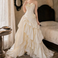 Romantic Sweetheart Appliques Wedding Dresses Lace Tiered A-Line Bridal Dress C9748