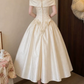Robe de bal de princesse bustier à volants en satin long, robe de soirée C8117