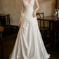 Classical V Neck Wedding Dresses Satin A-Line Bridal Dress C9751