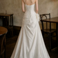 Classical V Neck Wedding Dresses Satin A-Line Bridal Dress C9751
