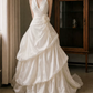 Superbe robe de mariée sirène bustier en satin et tulle, longue et en dentelle, C4563
