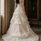Superbe robe de mariée sirène bustier en satin et tulle, longue et en dentelle, C4563