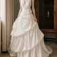 Superbe robe de mariée sirène bustier en satin et tulle, longue et en dentelle, C4563