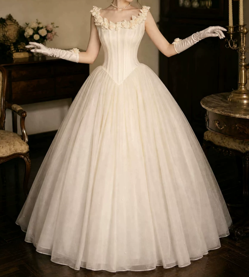 Superbe robe de mariée sirène bustier en satin et tulle, longue et en dentelle, C4563