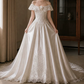 Lovely Off-Shoulder Wedding Dresses Appliques Sequins A-Line Bridal Dress C9757