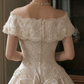 Lovely Off-Shoulder Wedding Dresses Appliques Sequins A-Line Bridal Dress C9757