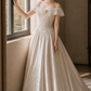 Lovely Off-Shoulder Wedding Dresses Appliques Sequins A-Line Bridal Dress C9757