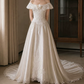 Lovely Off-Shoulder Wedding Dresses Appliques Sequins A-Line Bridal Dress C9757