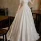 Fascinating Off-Shoulder Satin Wedding Dresses Beading Appliques A-Line Bridal Dress C9761