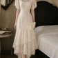 Robe de bal de princesse bustier à volants en satin long, robe de soirée C8117