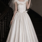 Graceful Square Neck Bow Wedding Dresses Satin A-Line Bridal Dress C9765