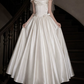 Graceful Square Neck Bow Wedding Dresses Satin A-Line Bridal Dress C9765