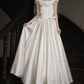 Graceful Square Neck Bow Wedding Dresses Satin A-Line Bridal Dress C9765