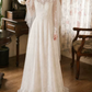 Classical High Collar Wedding Dresses Long Sleeve Lace A-Line Bridal Dress C9767