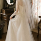 Classical High Collar Wedding Dresses Long Sleeve Lace A-Line Bridal Dress C9767
