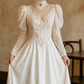 Superbe robe de mariée sirène bustier en satin et tulle, longue et en dentelle, C4563