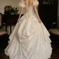 Romantic Short Sleeve Ivory Ball Gown Square Neck Appliques Sweet 16 Dresses C9769