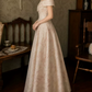Unique Off-Shoulder Prom Dress Floral A-Line Evening Dress C9770