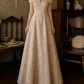 Unique Off-Shoulder Prom Dress Floral A-Line Evening Dress C9770