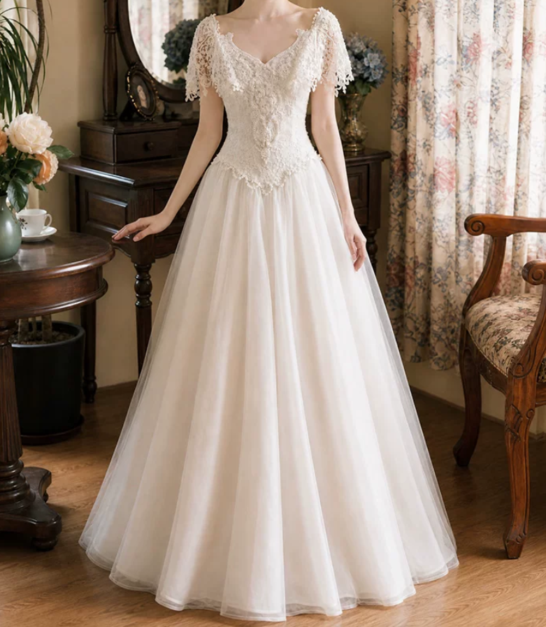 Superbe robe de mariée sirène bustier en satin et tulle, longue et en dentelle, C4563