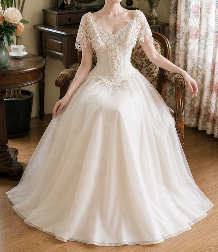 Superbe robe de mariée sirène bustier en satin et tulle, longue et en dentelle, C4563