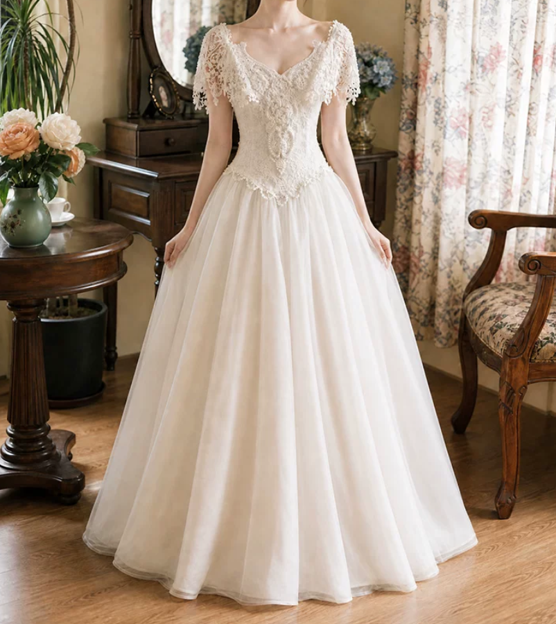 Superbe robe de mariée sirène bustier en satin et tulle, longue et en dentelle, C4563