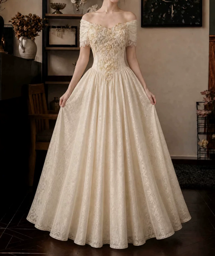 Robe de bal de princesse bustier à volants en satin long, robe de soirée C8117