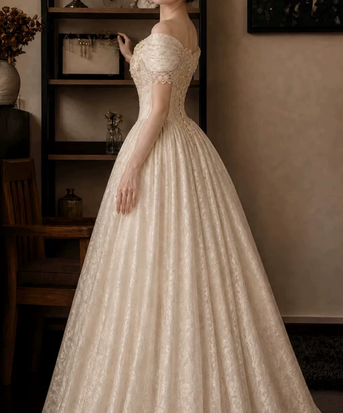 Robe de bal de princesse bustier à volants en satin long, robe de soirée C8117