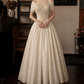 Robe de bal de princesse bustier à volants en satin long, robe de soirée C8117