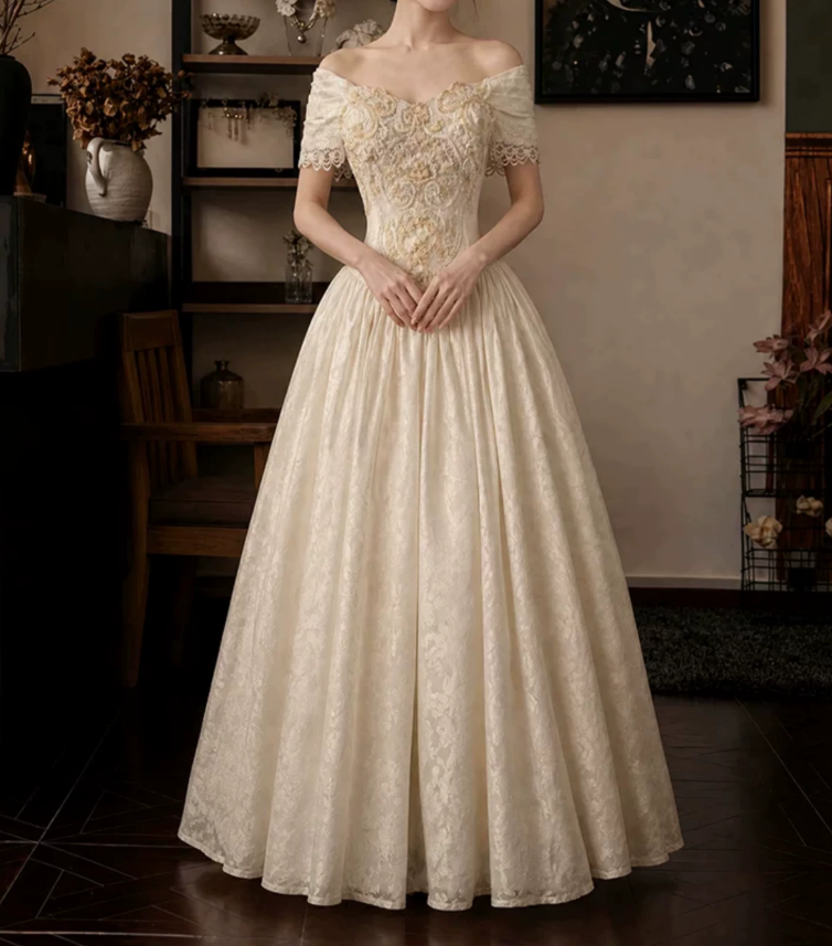 Robe de bal de princesse bustier à volants en satin long, robe de soirée C8117