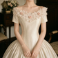 Robe de bal de princesse bustier à volants en satin long, robe de soirée C8117