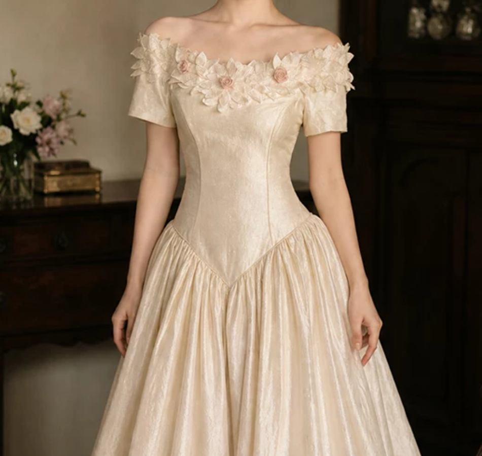 Robe de bal de princesse bustier à volants en satin long, robe de soirée C8117